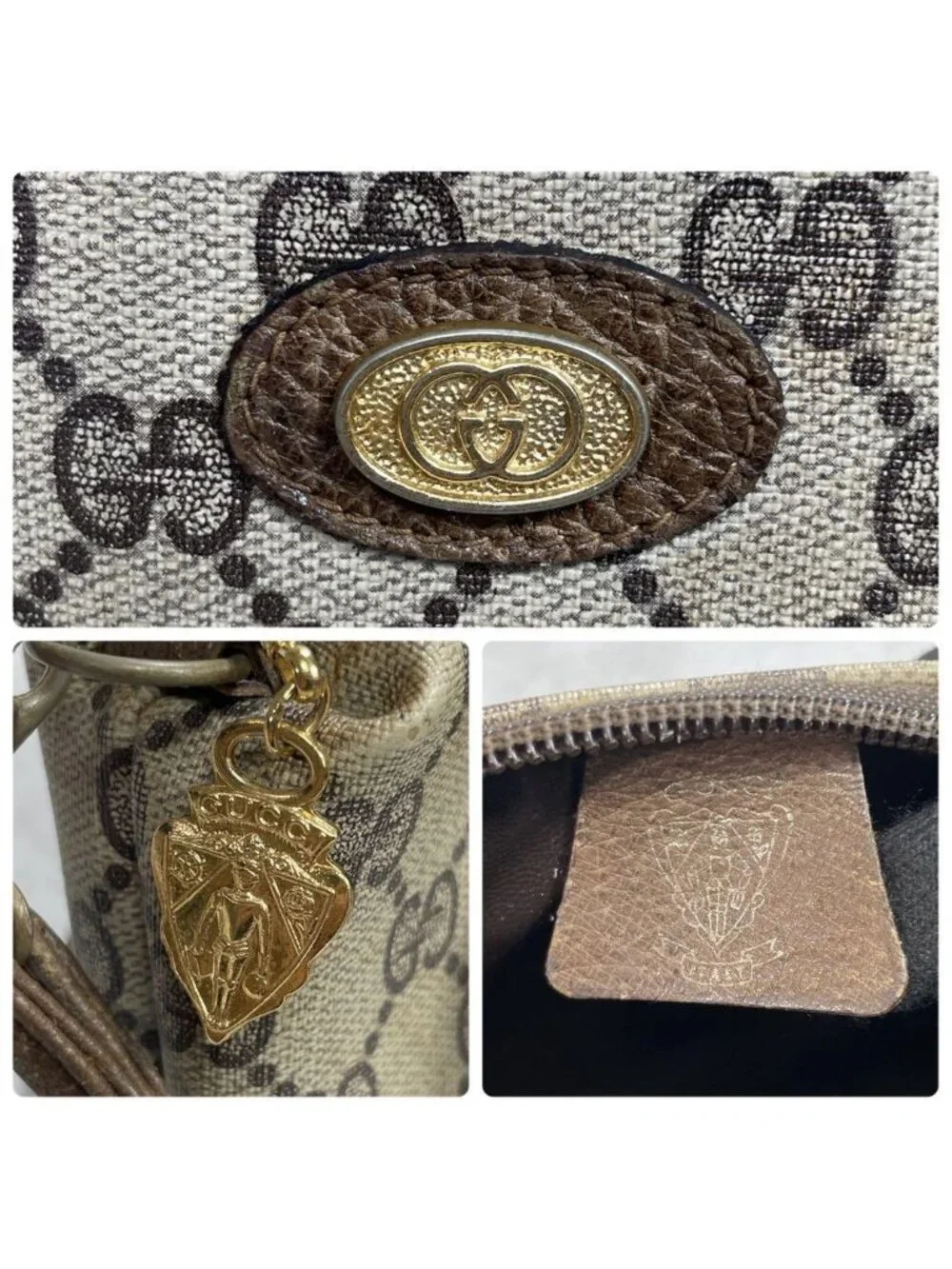 Gucci GG Shoulder Bag Brown Beige Logo